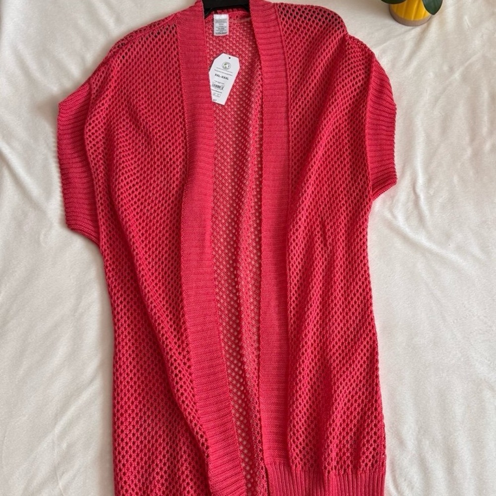 Time and Tru Women's Open Front Crochet Ruana, Size 2XL-3XL - Picture 6 of 7